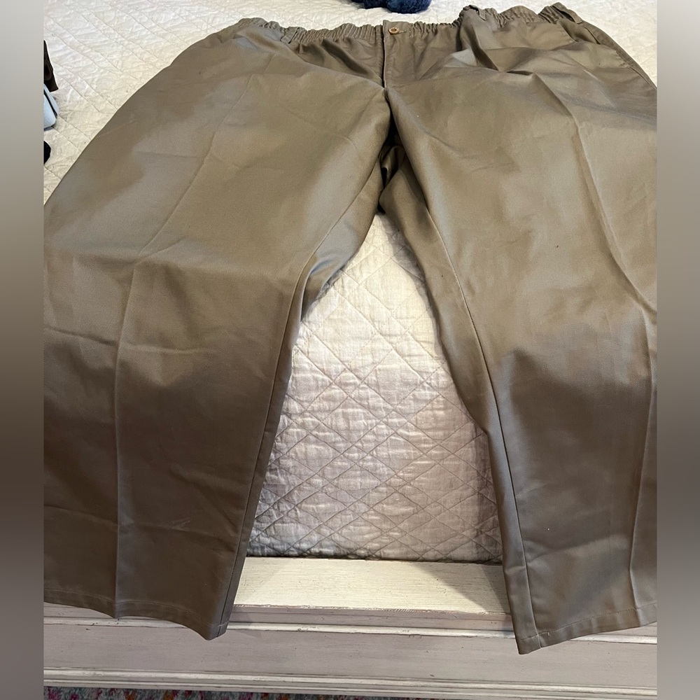Men's Khaki  Elastic Waist Pants big and tall